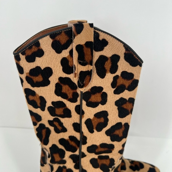 Paris Texas Leopard Animal Print Calf Hair Leather Western Cowboy Boots - Picture 2 of 10